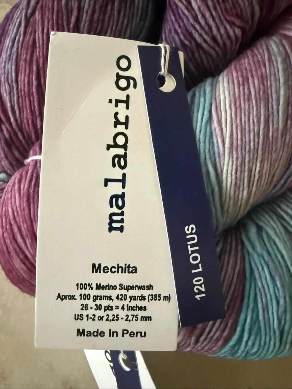 Malabrigo Mechita Women's Socks Yarn - Lotus (120) Purple/Blue